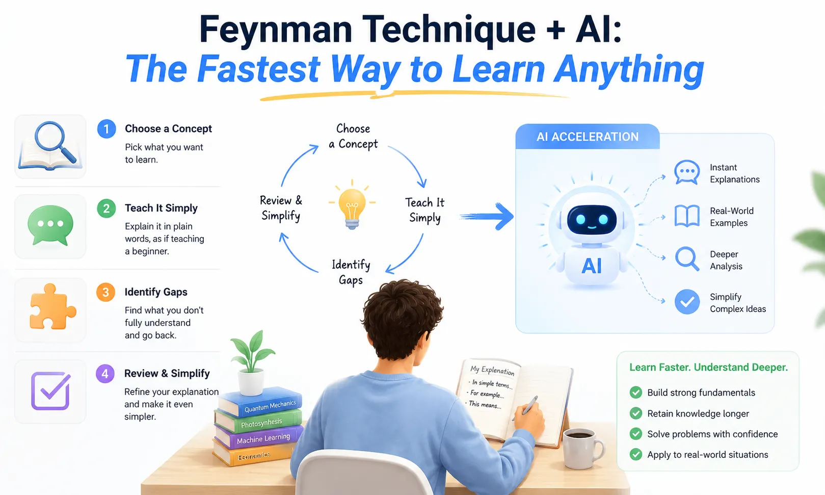 Feynman Technique + AI: The Fastest Way to Actually Understand What You Study